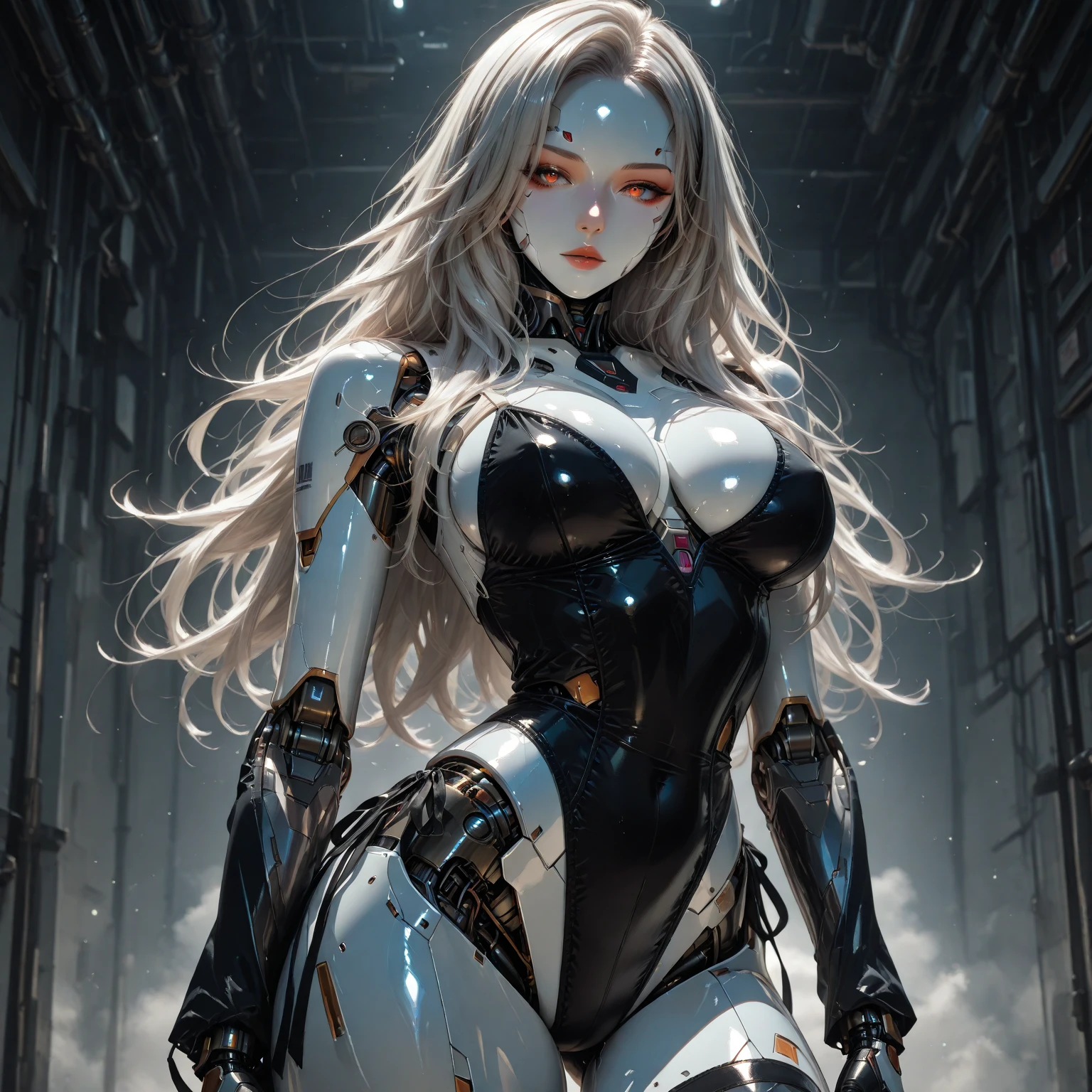 (1girl:1.3), 独奏,__body-parts__, offcial art, 统一 8k 壁纸, ultra - detailed, Beautiful and aesthetic, big breasts beautiful, tmasterpiece, Best quality at best, RAW,tmasterpiece,ultra fine photos,,best qualtiy,超高分辨率,Photoreality,rays of sunshine,full-body portraits,stunningly beautiful,,dynamicposes,delicated face,vibrant eyes,(seen from the side),She wears a futuristic Iron Man mech,Red and gold color scheme,Very detailed abandoned warehouse background,detailed face with,Detailed and complex busy background,untidy,opulent,milkyW,Highly detailed skin,Realistic details of skin,Visible Pore,tack sharp focus,volume fog,8k uhd,digital SLR camera,high qulity,filmgrain,White skin of the,photo-realism,lomography,Huge metropolis in a dystopia of the future , look from down, semi transparent,Perfect anatomy