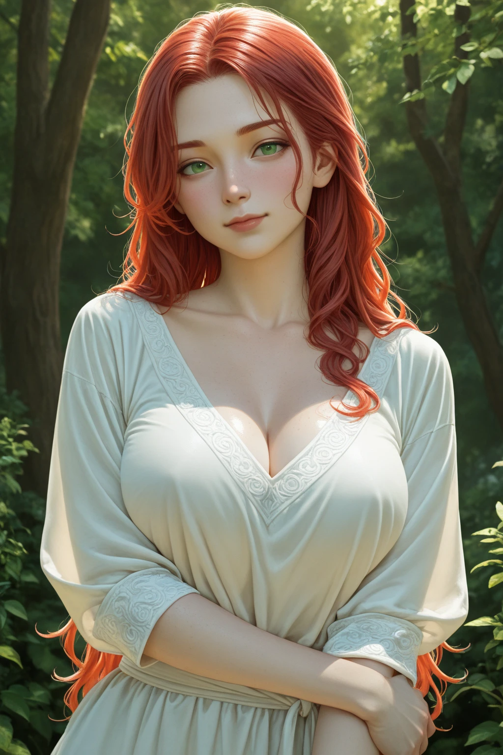 (editorial photo of 28 yo woman, ginger hair, slim American sweetheart), (extremely intricate:1.3), (realistic) (freckles:0.8), (lips parted), (big boobs), (great ass), subsurface scattering, (sharp:0.7),realistic green eyes, POV, amazing fine detail, realistic[:, (film grain, 25mm, f/1.2, dof, bokeh, beautiful symmetrical face, perfect sparkling eyes, well defined pupils, fabric stitching, fabric texture, wood grain, stone texture, high contrast eyes, long hair, ultra detailed skin, skin pores, finely detailed features:1):0.9] , (extremely intricate:1.3), (realistic), realistic face, face detail, sharp focus, ((light bokeh)), Masterpiece, (texture de la peau:1.1), dynamic composition, unreal engine, soft lighting, best quality, ultra detailed, ultra highres, raw photo, RAW, 8K UHD, Nikon D850, backlight, rimlight, sun light, grain du film:1.2, (teinte chaude, ton chaud:1.2), (photo couleur) in a lush garden with colorful flowers, with a vintage dress