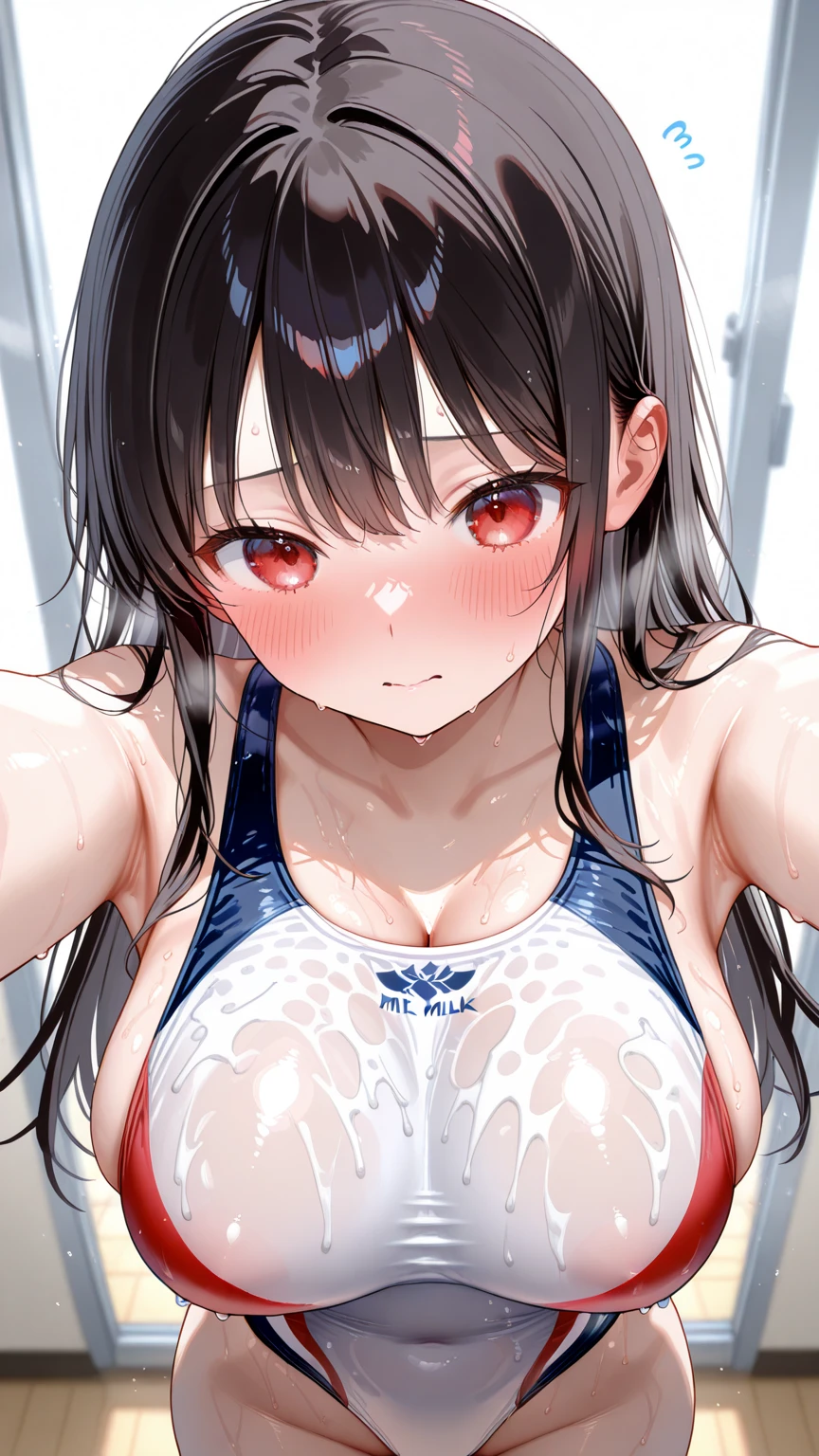 aalaura, (twintails), eyepatch,(white competition swimsuit:1.3),wet,(see through:1.3),(chibi:1.2),(small breasts),skinny,blush,(upper body:1.3), embarrassed ,blush,sitting,(spread legs:1.3),(legs up),(cameltoe:1.3),masterpiece,Noise Reduction,perfect anatomy,high resolution, ultra-detailed, ultra-detailed face,game cg,dutch angle ,beautiful detailed eyes,visualart,five fingers, perfect hands, perfect lighting, sparkling pupils,
