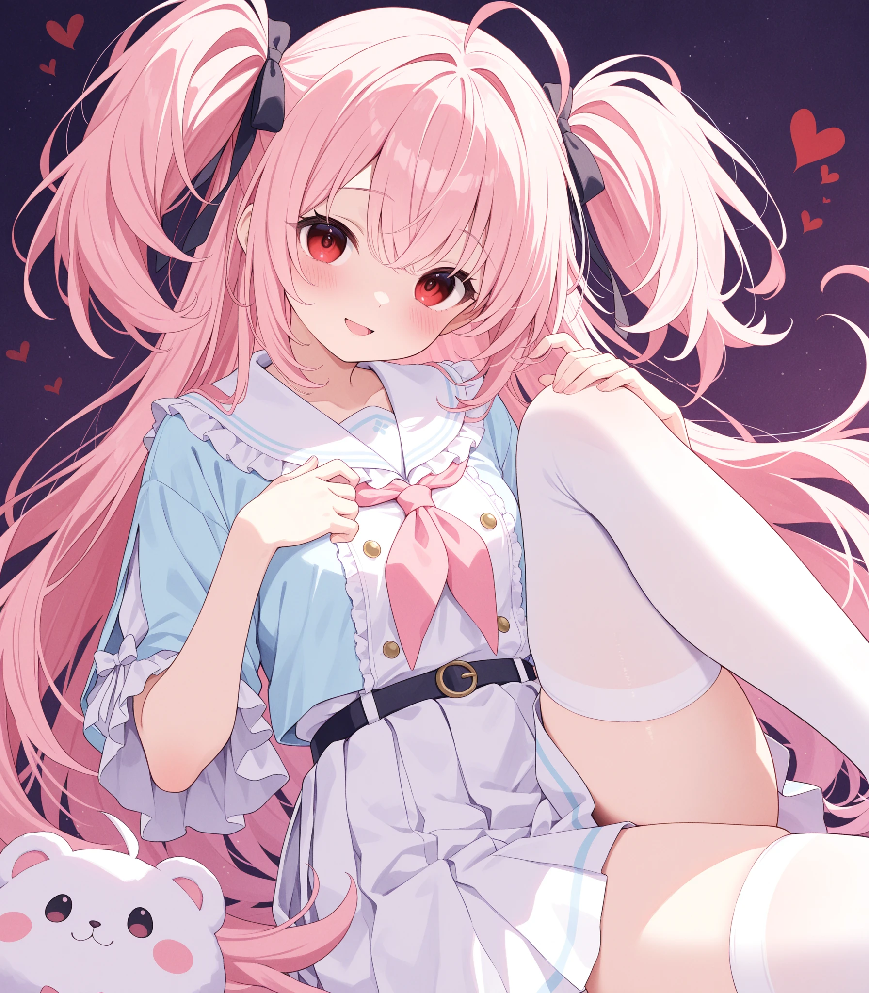 Bunny girl、Small breasts、Thighs、blush、Open your mouth、Raise your arms、Arms back、Embarrassing