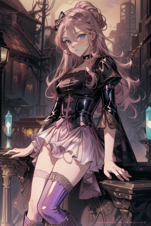 (best quality,4k,8k,highres,masterpiece:1.2),ultra-detailed,(realistic,photorealistic,photo-realistic:1.37),acrylic painting,beautiful Spanish model in a Lolita dress with downy hair,beautiful Spanish model with extremely colorful hair and detailed facial features,beautiful Spanish model standing in a beautiful garden surrounded by a starry sky,beautiful Spanish model wearing a vibrant Lolita dress,beautiful Spanish model with intricate accessories and a matching hat,beautiful Spanish model posing gracefully with her hands on her hips,beautiful Spanish model with long flowing twintails,beautiful Spanish model with bright blue eyes and rosy lips,beautiful Spanish model with a joyful expression,beautiful Spanish model in a dynamic pose with cherry blossoms falling around her,beautiful Spanish model surrounded by colorful flowers and butterflies,beautiful Spanish model's dress adorned with cute bows and lace details,beautiful Spanish model with an enchanting smile,beautiful Spanish model with soft, pastel-colored shading,beautiful Spanish model with a magical glow illuminating her,beautiful Spanish model in a picturesque setting with a winding path leading to a magnificent castle,beautiful Spanish model holding a microphone and singing passionately,beautiful Spanish model with a fairytale-like background,beautiful Spanish model with a soft, dreamy atmosphere,beautiful Spanish model with a subtle bokeh effect,beautiful Spanish model standing under a moonlit sky,beautiful Spanish model with a warm, golden sunset in the background,beautiful Spanish model surrounded by twinkling stars and colorful nebulae,creating an ethereal and captivating artistic masterpiece.