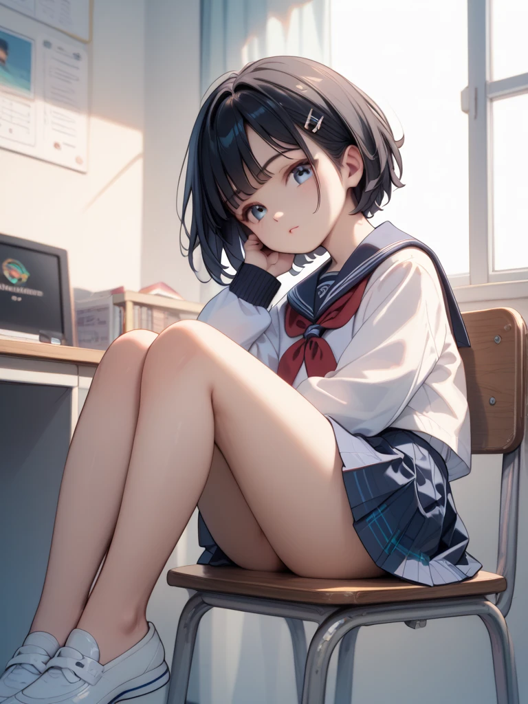 (Browsing Caution:0.99)、beautiful girl, (Roll up your skirt), looking at the camera, Angle from below, Short skirt, Squat, A shy smile, Japanese , Beautiful Skin, ((highest quality, 16k, Tabletop: 1.3)), 1 girl, The light shines on your face, Highly detailed face, Highly detailed lips, Beautiful Eyes、Realistic looking skin、Cute design panties、Shaving、Various Hair Styles、Uniforms in different colors、Natural clothing、Vans Sneakers、bite、Detailed panties