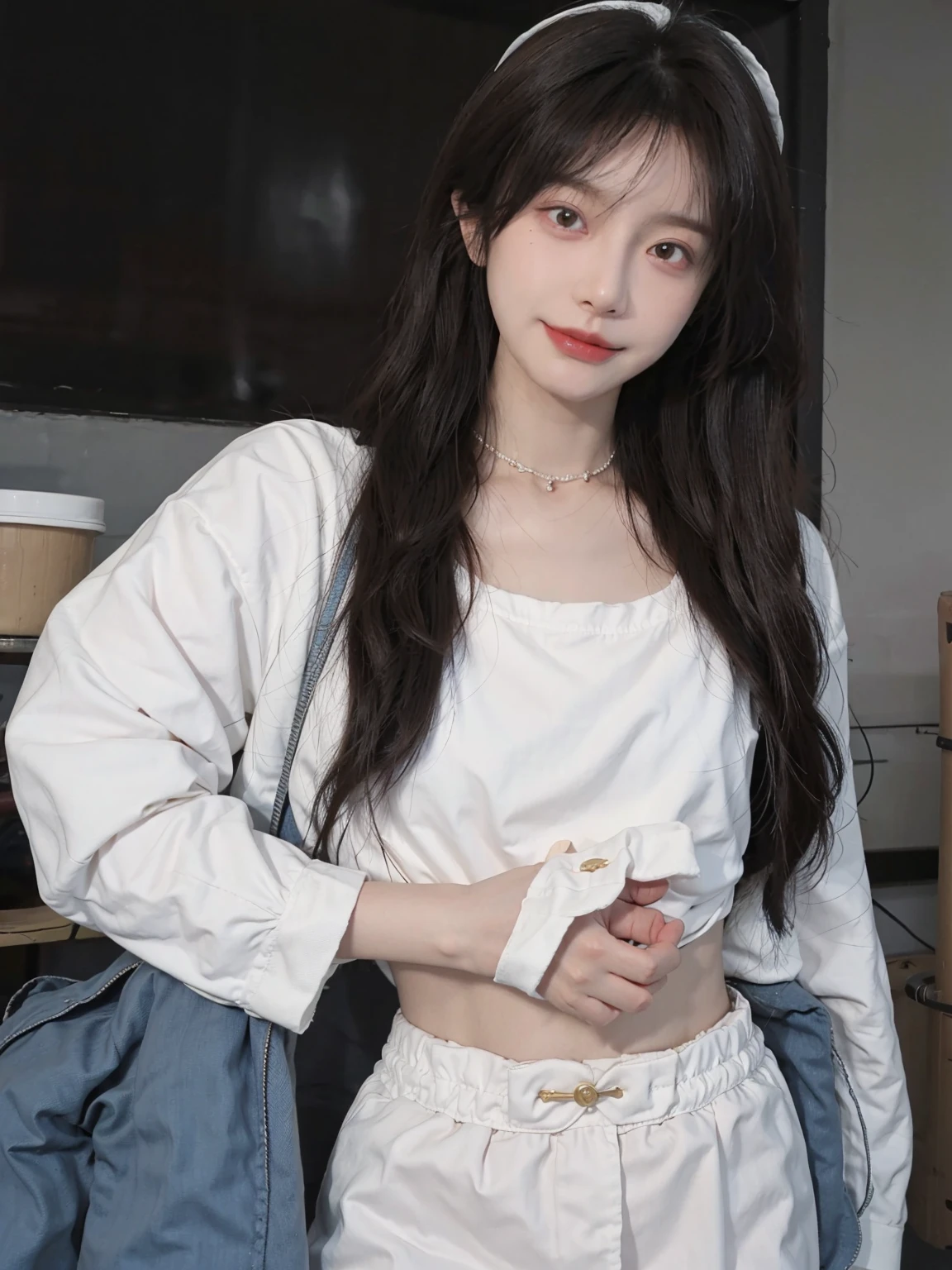 (full bodyesbian,Head to toe:1.5),(1girll:1.3),(view the viewer:1.4),(anatomy correct:1.4),(White sweatshirt:1.2),(Black translucent pantyhose:1.3),(with tattoos:1.2),(wavy and long hair,Accurate and perfect face:1.3),(Slender and slender figure,Skinny,Skinny:1.2),(Smaller bust:1.3),(athletic sneakers:1.1),hyper HD, Ray traching, reflective light,structurally correct, Award-Awarded, High detail, Fade-in and fade-out shadow contrast, Face lighting ,Cinematic lighting, Masterpiece, super detailing, High quality, High detail, Best quality, 16k,High contrast