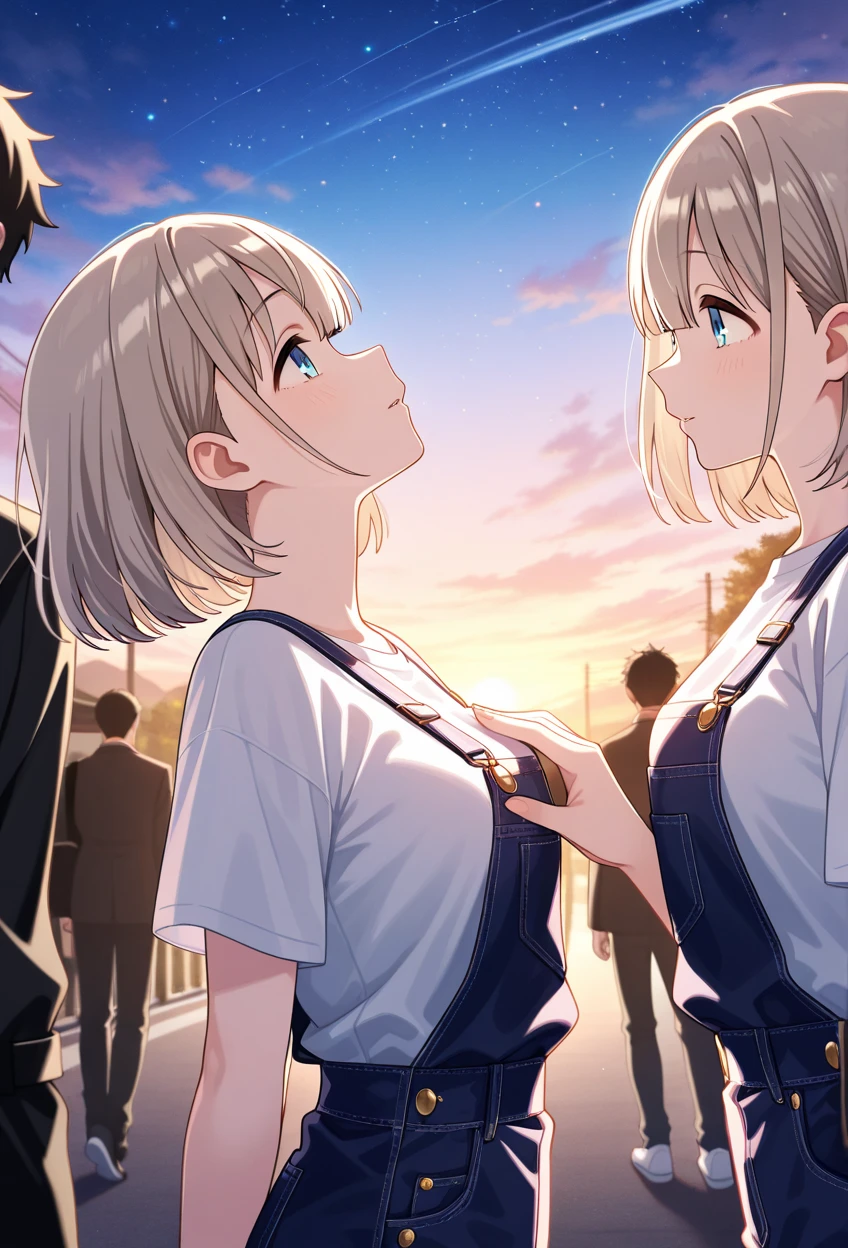 Highest quality, Anime Moe Art Style,Best Anime 8K Konachan Wallpaper,pixiv contest winners,Perfect Anatomy, (Please draw a girl walking sleepily to school....... ),break, 1 Girl, (alone,,,13 years old:1.3),high school student, short hair, amount, (Hair above one eye:1.7),All limbs, Full Finger,Medium Chest, Between the legs, Small eyes,accurate black eyes, Very detailed,High resolution,Ultra-Dense Skin, Professional Lighting,8K eye detail, (Cute illustrations:1.2),blonde，blonde hair，Expressionless，(Hair on one eye:1.5)，Highest quality, Anime Moe Art Style,Best Anime 8K Konachan Wallpaper,pixiv contest winners,Very detailed,High resolution,Ultra-Dense Skin, Professional Lighting,8K eye detail, (Cute illustrations:1.2),blonde，blonde hair，Expressionless，(Hair on one eye:1.5),カラフルでカラフルなshort hair，Wearing a yellow apricot colored JK uniform and a white pleated skirt，knee-length white silk，Also々New and cute，A little sweet