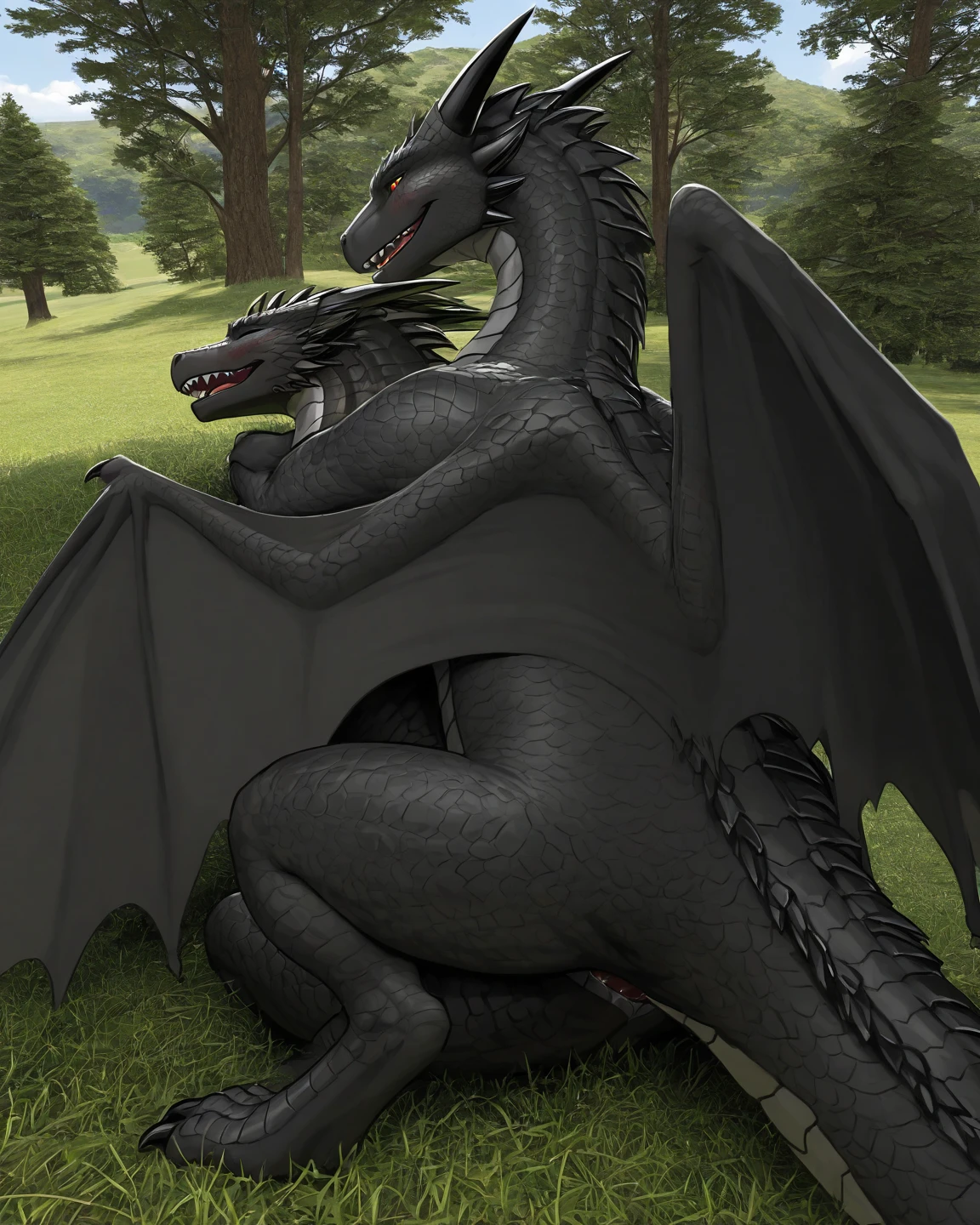 ((correct anatomy)), digital art, 8k wuality, sad, screaming, big belly, side view, medieval area, being watched by a crowded, (ultra detailed), a beautiful and detailed full size portrait of a female anthro human (khls woman) getting penetrated by a huge anthro dragon, (black body, red wings, white horns), ears, red eyes, glowing eyes, dragon penetrating human, dominating male, black nipples, smaller female, dragon/human, feral on human, non-mammal breasts, big body, sexy body, goddess, wide hips, kenket, Ross Tran,ruan jia, trending on artstation,foxovh, cenematic lighting, detailed background, detailed eye, big penis, big balls, big_dom_small_sub, forced, night, standing_doggystyle, anal_penetration, holding boobs, submissive, standing sex, full body, rape,