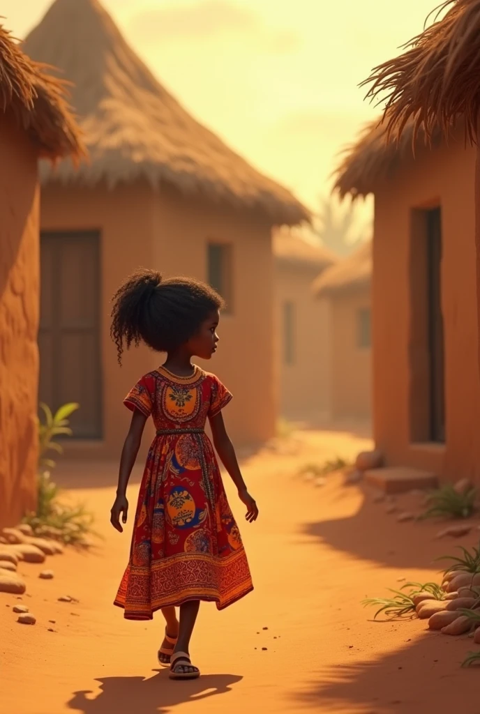 Generate a highly detailed and realistic image of a beautiful 10 years old girl from Zimbabwe. The girl should have authentic Zimbabwe features, town background. Hyper-realistic