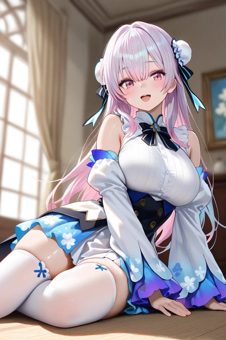NSFW anime girl with long white hair sitting on a checkered floor, small curvy loli, splash art anime loli, azur lane style, from the azur lane videogame, marin kitagawa fanart, ayaka genshin impact, holding a pudica pose, anime moe artstyle, high detailed official artwork, loli, zerochan art, nipple goes trough