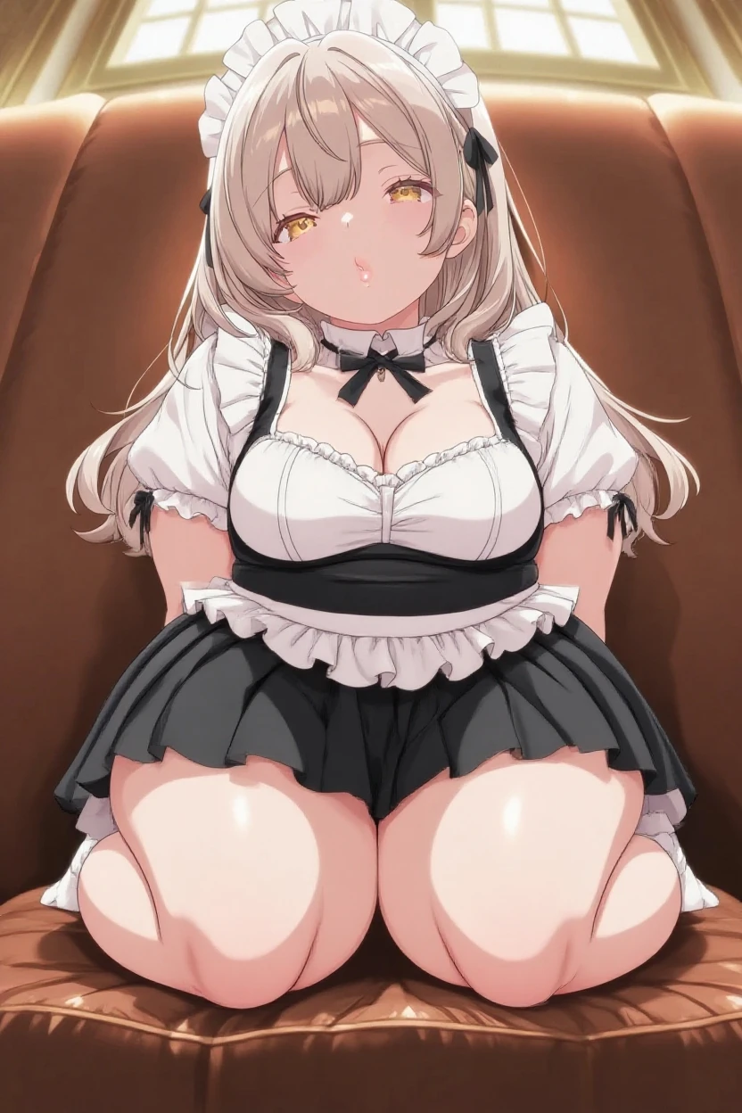 Anime-style image of a woman sitting on the floor in a room, Beautiful anime girl crouching, Anime girl crouching, , chic, Realistic school girl, hyperRealistic school girl, Surreal , (SFW) Safe at Work, Giant Art, In a dress, Danganronpa digital art,(Hands on hips),(Put your hands on your hips),(masterpiece), (One serious civil service commissioner: 1.3), (Super thick and plump body: 1.3), (Huge breasts and buttocks)), (Small Head: 1.2), (Very small uniform)), (Shiny skin: 1.2), (A speech while crouching in the stands in the schoolyard in the morning)), {fat},1boy, ?????, ??????????, from behind, spreadassms, chubby body, fat body, short,ultra detailed, masterpiece, best quality, blush, a woman, rolling eyes, open mouth, school girl, wearing , wearing glasses, classroom, sunset, light particles, hdr, brown grey hair, midium wavy hair, shiny hair, bang, single braid, clear grey eyes, Smiling Kiss, Tongue Out, アニメ ,?????? face, ?????? climax, ?????, back shot, back view, low angle, from below, back view, arched back, looking back, all fours, chubby body, BIG ASS , saliva, BBW, slender waist, ????, seiza, hands on head,white eyes, Hand Drawn, Showing Ass, Bobcut, Knee socks, (Super thick and plump body: 1.3), Butt sticking out, Close your legs, seiza, spread legs, pleated skirt, Stretch your arms back, long pleated skirt, I can't see your butt, Buttocks hide, Arms folded behind back, Super big butt, Awesome numbness , Plump , Chubby, Butt sticking out,
