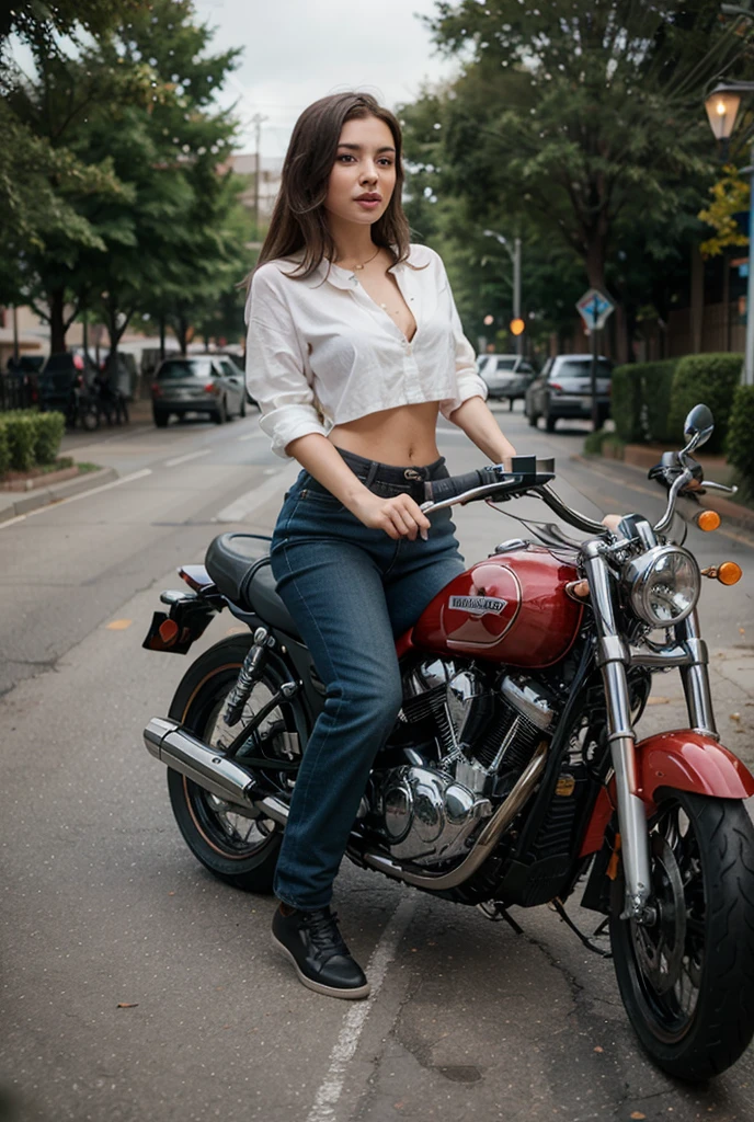 a girl in motorcycle