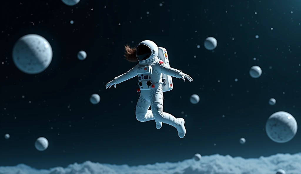 score_9, score_8_up, score_7_up,

a woman in a spacesuit dances on the moon, space helmet, 

p01n73-5h035, ballet slippers, woman, (space suit:1.2), dance, on tip toe, one leg up,

moon, rocks, stone, crater,