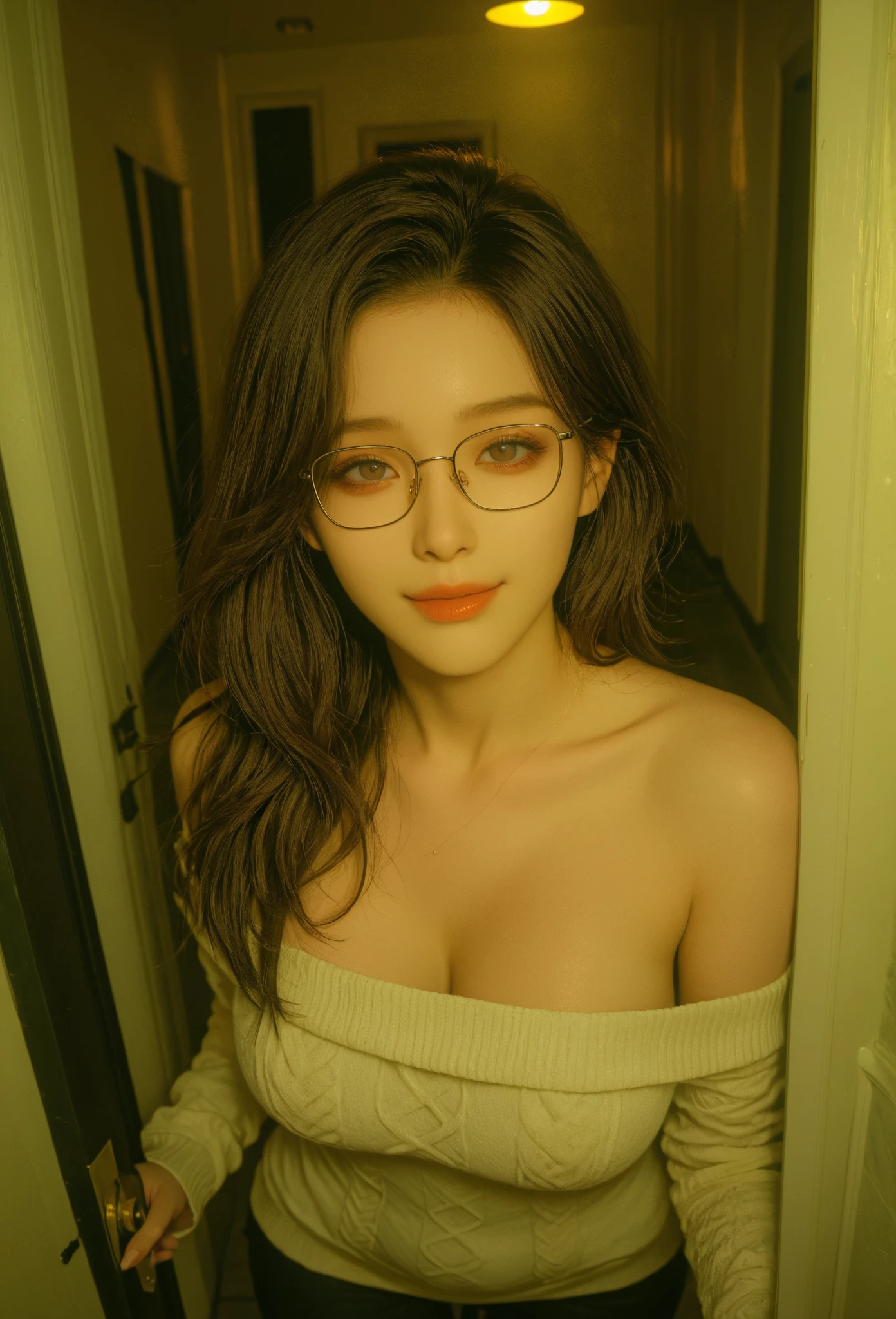 A girl in a bikini is reading a book, glasses, upper body,bikini r fashion photo shoot ,snapshot aesthetic, transparent/translucent medium, y2k aesthetic,(dramatic lighting:1.4), sharp focus, volumetric fog, 8k UHD, high quality,blue and orange tone impression