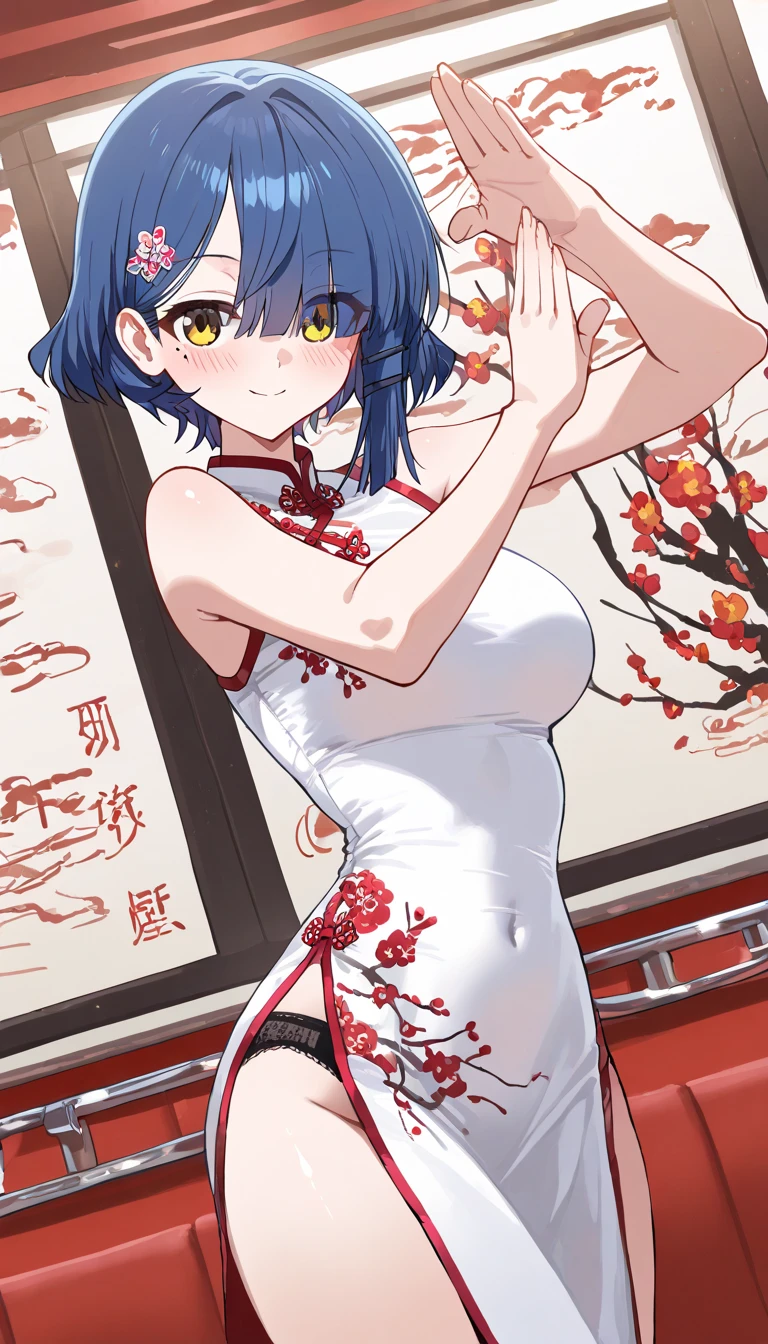 More transparent cheongsam,Light blue cheongsam