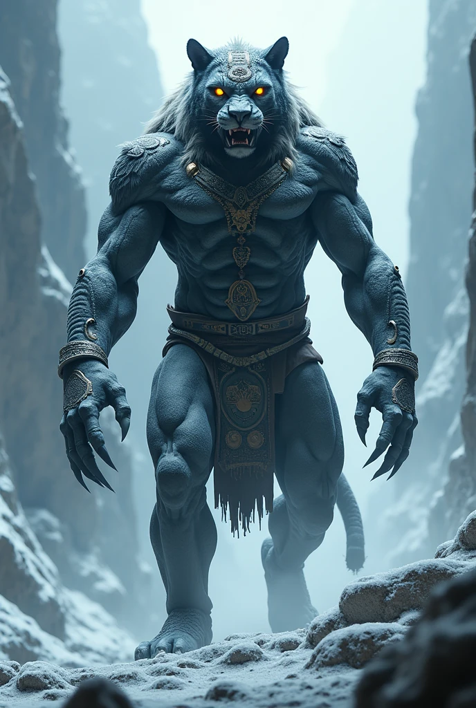 male, semen, black wolf, (furry body,) black body, high quality, realistic, muscular, massive, shrine, sacred, furry, masterpiece, (full nude, Stick out penis., Luxurious black loincloth, Luxury accessories, erection under cloth,) 