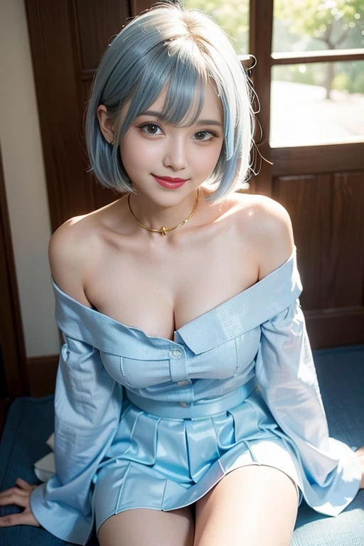 ((16 nights of divorce)), ((Oriental Project)), Cosplay, 20-year-old woman, (((Gray Hair)), ((Medium Spiky Hair)), ((Blue maid outfit)), ((White blouse)), Center of chest, (Light)))), (Pause))), (Photorealistic photography: 1.3), rim Lighting, (Skin with attention to detail:1.2), 8k ウルトラHD, Digital SLR, high quality, High resolution, 4K, 8k, Bokeh, Absurd, The optimal ratio is four fingers to one thumb, (Genuine:1.3), The cutest girl 1, , naked, Five fingers, Naked people having sex. Nipples. Areola. Breasts.