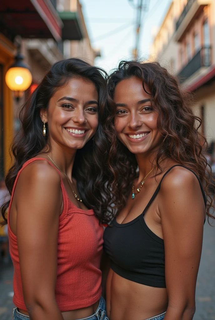 Photo of a group of two beautiful Brazilian girls in a bikini in a favela in Brazil, full - body, Make-up faces, Brown eyes, Small tattoos, Traffic in the background, straight black hair, Nearest yacht. Camera: Sony A7 III, Lens: Sony FE 70-200mm f/Frequently Asked Questions About 4G, Aperture: f/11, Shutter Speed: 1/The 400s, .ISO: 400, Focus Mode: continuous, Image Stabilization: UPON, White balance: Auto, Metering Mode: Multi-segmentation, Exposure Compensation: 0, The Flash: AB, corner: Full body angle, composition: the rule of thirds, Background: blurred, Depth of field: Shallow, Tripod: no man, File Format: Raw.