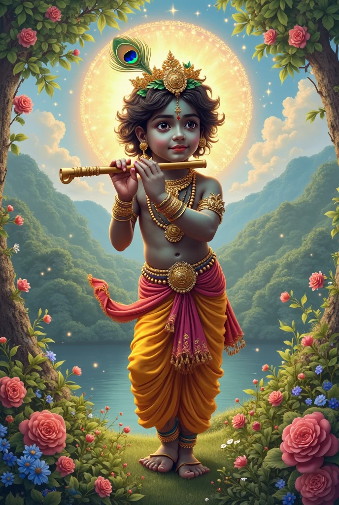 Create 1 poster Happy janmashtmi Many happy returns from Manish Bisht Photography logo