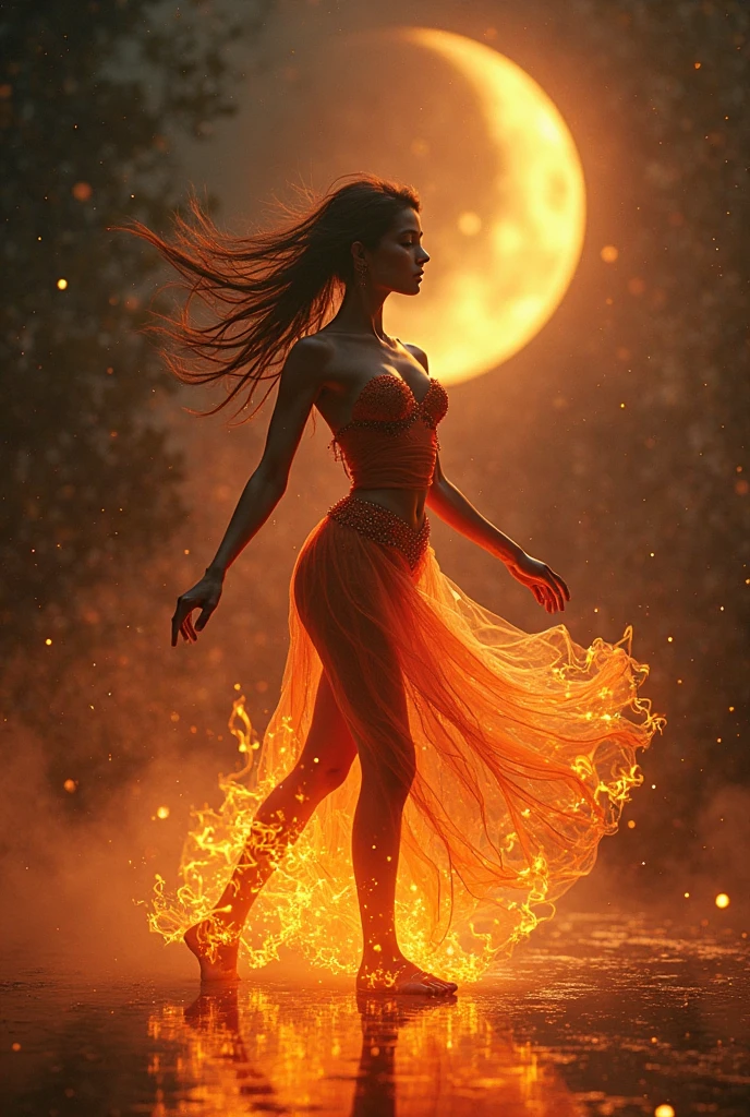 tifa7re,looking at viewer,<lora:tifa_re_sdxl_V1-000006:0.5>,full body,beautiful detailed glow, floating ashes, beautiful and detailed explosion, red moon, fire, fire cloud, wings on fire, a cloudy sky, smoke of gunpowder, burning, black dress, dove of peace, (floating cloud:1.2),