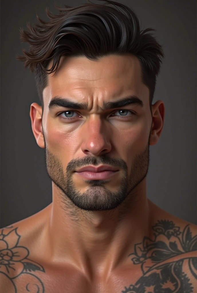 Uma Homem moreno alto tenho 1,70 de altur, tem cabelo preto curto olho castanho claro, Too beautiful sexy hot charming is wearing underwear Black box is wearing a silver reamer and a beautiful I'm 21 years old, Bruno tem tatuagem meio forte o tem barba preta um pouco gordo