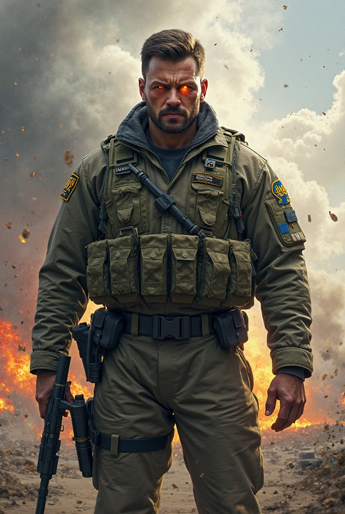 <lora:VitRakusan:0.9> VitRakusan as postapocalypse, soldier