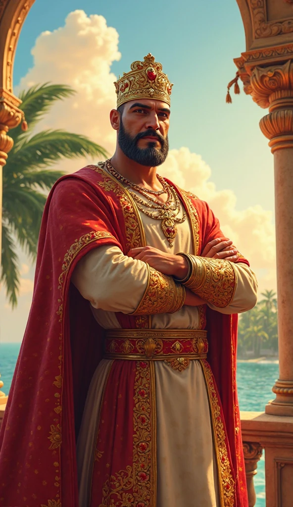 David Harbour, very detailed image, master piece, epic composition, perfect fingers, perfect hands, handsome, snow, right , chubby, 4k, perfect feets, perfect legs, (very short messy hair), ancient red desert, ancient desert clothes tunic beduin, ((big full beard)), (full white clothes), (black tunic), ( white mage), (white boots), (((night with blood moon))), ((big and large ass))
