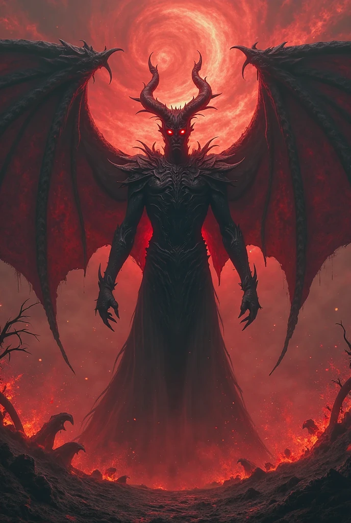 Create a perfect image for domain expansion: crimson purgatory. The details should be dark that can able shook the ground and able to shake your soul