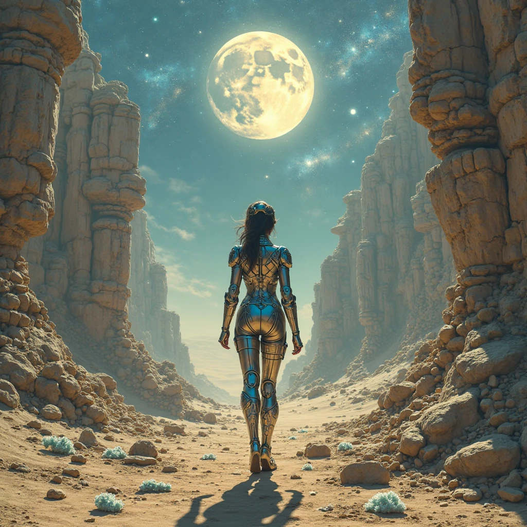 Sci-fi style, a mysterious sexy goddess watching the universe from the space, her body is made of universes dust