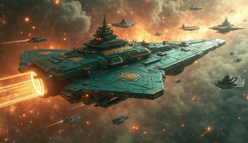 Ultra-realistic cinematic sci-fi concept art. A colossal fleet of ...