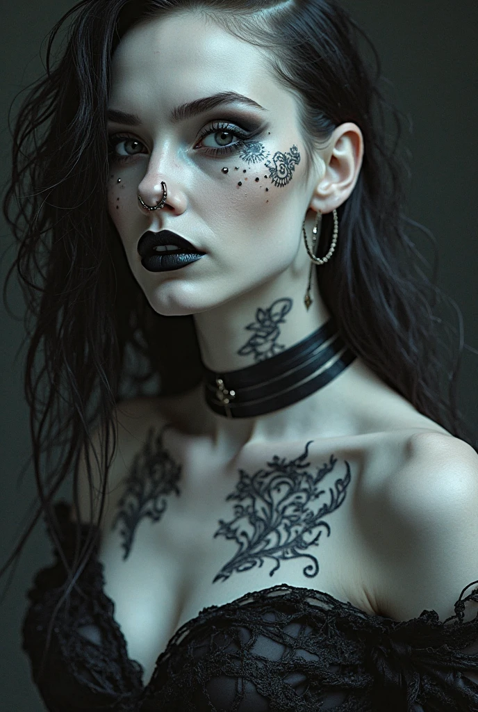 A goth with a lot of big naked