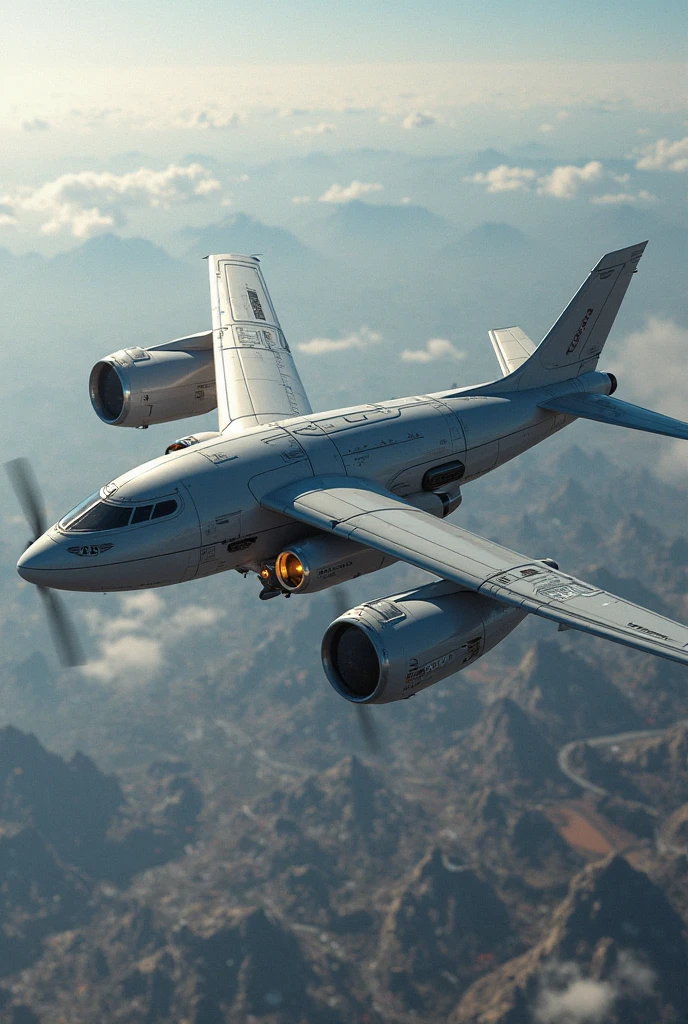 GTA5 Loading Screen 2D art, Flying Jet in the sky, cinematic composition, shaders, bright cinematic lighting, soft contrast, video game background
