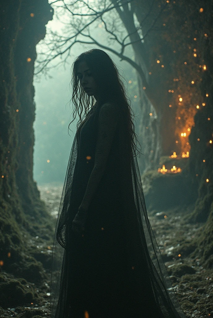 [nphot, arafed woman in a dress standing in a forest with a bloody face, woman in a dark forest, beautiful with eerie vibes, in a forest made of nightmares, realistic photography, photography, eerie moorlands behind her, moody misty art, in a spooky forest, girl walking in dark forest, horror photography, cgsociety contest winner, gothic art, fog, smoke, dust, haze], ultra high res.photorealistic, realistic hands, real_skin, [[photorealistic Chromatic aberration]], digital photograph, HDR, high contrast, masterpiece. [The scene is surrounded by mist, evoking a mysterious and eerie atmosphere. The lighting is dark and atmospheric, with smoke adding a touch of sinister ambiance. Best quality image, HDR enhancement, showcasing the utmost level of detail and realism]. [8K, Best Quality, Ultra High Resolution, (highly detailed CG unity 8k wallpaper), (best photo), (best shadows), isometric 3D, octane rendering, ray tracing, highly detailed, (Best quality, 4K, 8k:1.2), absurdity, ultra detailed, (realistic, photorealistic, photorealistic:1.37), complex parts, HDR, (complex parts:1.12), (hyper detailed, hyper realistic, Soft lighting, spicy:1.2), (complex parts, Hyper detailed:1.15). Blurred foreground. (backlit), masterpiece, high quality, brightness, chromatic aberration, foggy smoke, shadows, contrast, clear sky, (warm hue, warm tone), high details, natural reflections]. (YES SFW)