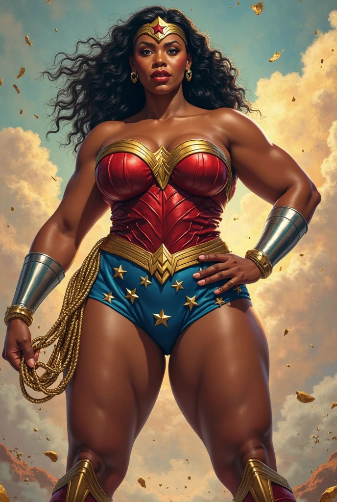 three Afro americana, BBW, superheroine, 30 anos de idade, is a African woman, Three women, wear supergirl swimsuit sexy, Standing with feathers apart, virilha esposta, Genitalia clivagem, cintura exposta, expor pelos pubiano, supergirl sexy transparente, com decote sexy, veste roupa branca, com pele muito escura, cabelos pretos, His eyes are dark and personalidade sensual e sexy, African, is hurting, seios grandes e cheios, sweating:1.2), (Wet), sexy, (Tentador Adulto) (Seductive dynamic pose) (seios pendurados), (clivagem profunda). seios muito grandes e flacidos,  Sagging Tits, sagging breast. She is a very sexy, super sexy. best quality, Realistic photo, photo corpo inteiro, a lot of sweating, muito suada,