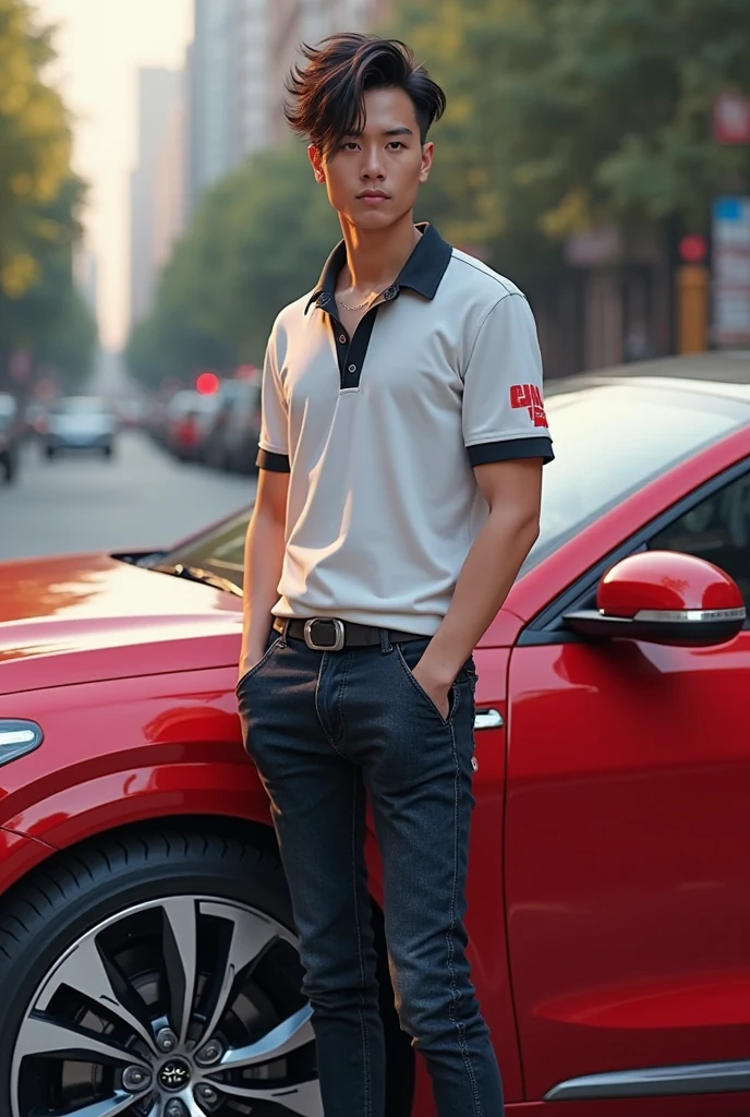 ((best quality)), ((masterpiece)), (detailed), 1 man, golf, Red