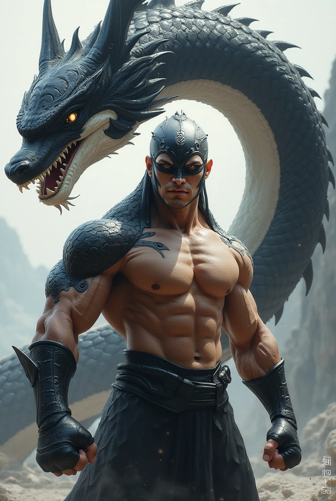 A man with a snake's tail