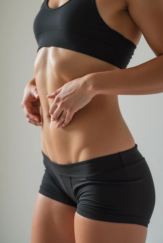 ((show only the abdomen、abdomen close-up))、(realistic、Photoreal、Super detailed、best detailed skin、highest quality、masterpiece、超A high resolution)、17 years old、young girl、bloomers、beautiful navel
