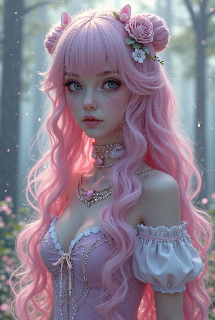 (CG unified 8K wallpaper is extremely detailed) (Better quality) (better lighting) (Extremely Delicately Beautiful) (floating) (The beautiful) (Spring atmosphere) (1个Giant Breast Girl) (Pink Long Hair), (shairband), (Detailed and beautiful blue eyes), ((very short white dress, Pink lace underside), (Lace), ((Lightweight transparent silk))), (Cherry blossom petal), (butterflys), (degrees of freedom), (volumettic light) 电影灯光, color difference, Sony FE General Manager, ctextured skin, high detal, A high resolution, 8K