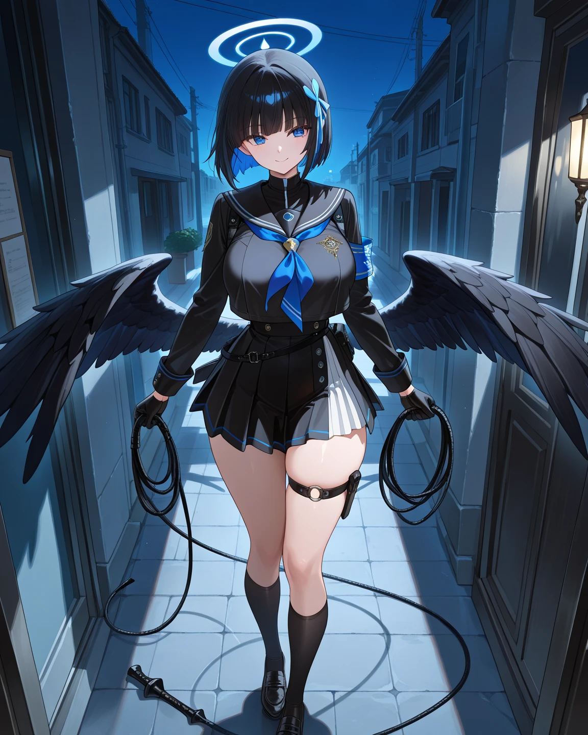 Highest quality Animal ears Black or blue hair Short hair Blue eyes, medieval-esque outfit Less exposure Cute in parentheses, 7-headed Small breasts White background No background front Character portrait whole body Horizontal 2000px or less x Vertical 4000px or less 350dpi