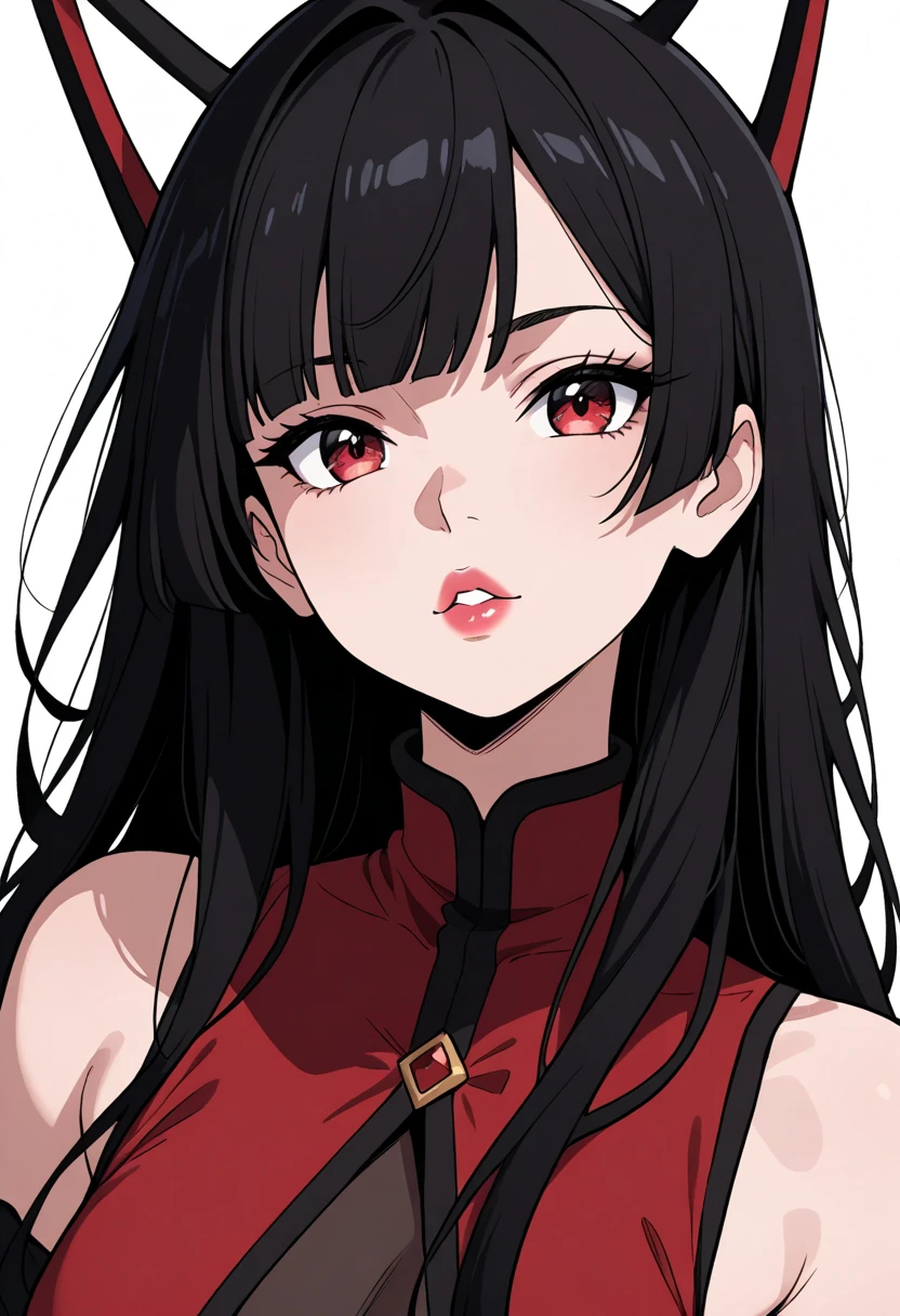 one-girl，upperbody closeup，sportrait，cleavage，Naruto，red - eyed，nar_kurenai_yuhi  ,Forehead
