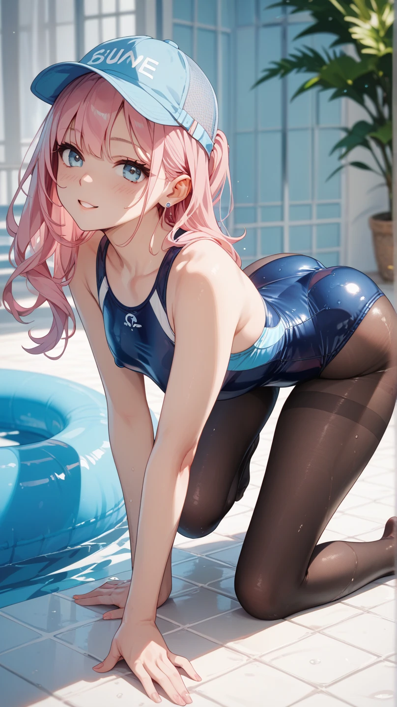NPFW,pieces fly,masterpiece,highest quality,Super detailed,High resolution,8K portrait,unity 8k wallpaper,shiny skin,High resolution,(10 years old:1.2),(change:1.2),(1 girl),beautiful clear eyes,very detailed explanation,delicate face,nice lips,slender body,thin waist,thin legs,(school poolside:1.5),cute type,perfect face,seriously,(blush:1.3),((cute:1.5)),(pink hair twintails:1.3),((flat chest:1.3)),(navy blue school swimsuit:1.2),(spread your legs:1.5),(pussy:1.5)