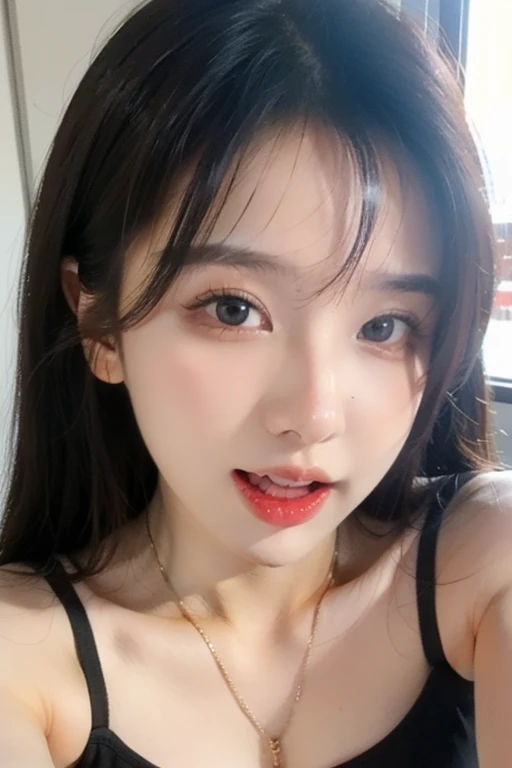 (realistic、masterpiece、Best Quality、8K、highres、high resolution:1.3)、1 girl、Big breasts、white bikini、looking at viewers、super fine face and eyes、long hair、 in bedroom、sit on the bed、exposed cleavage、upper body、