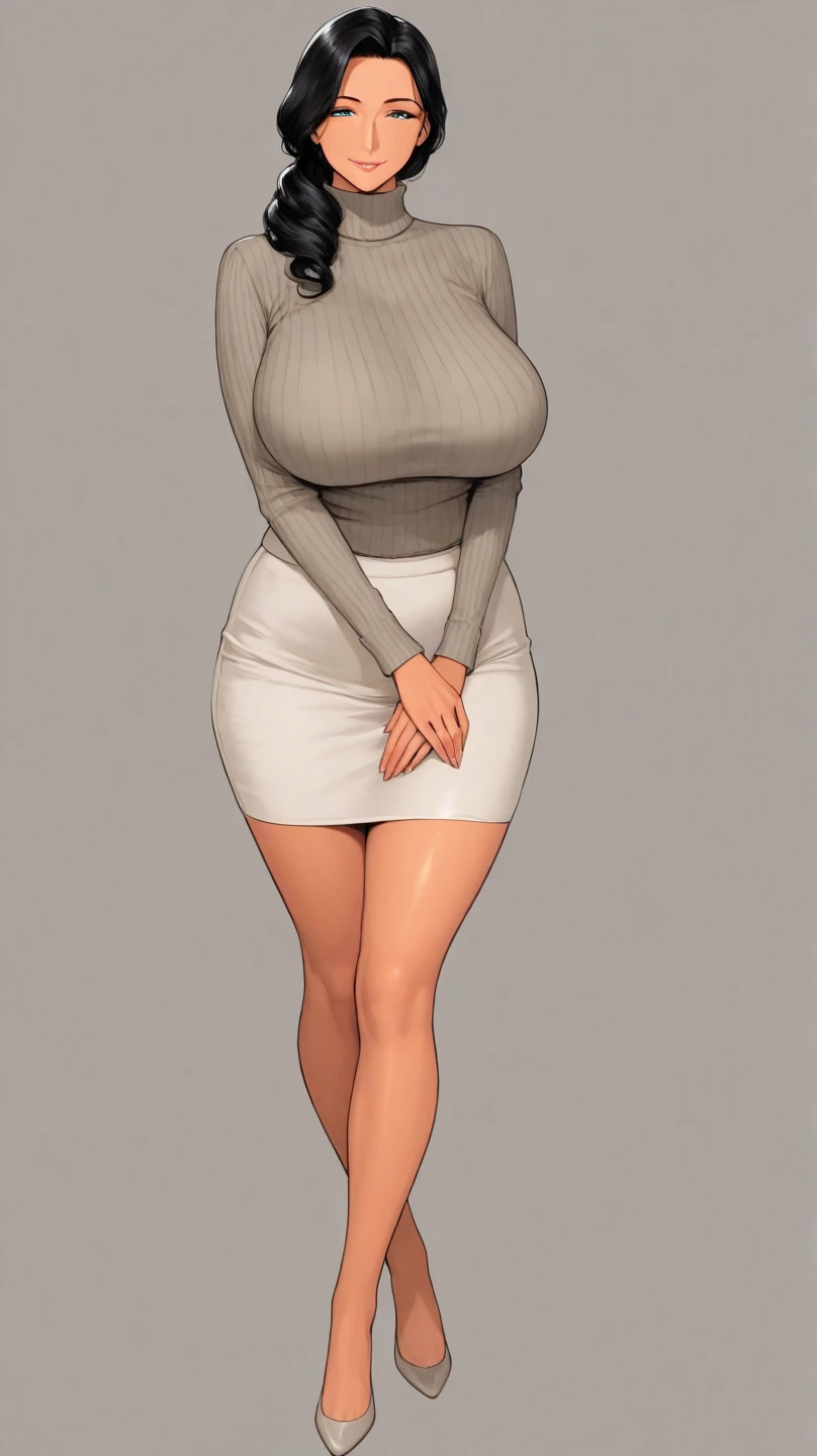 masterpiece, best quality, extremely detail 8k cg, high resolution, 1girl, pakura, green hair, orange eyes, beautiful eyes, slim body, huge breasts, bursting breasts, black tee shirt dress, sleeveless, cleavage, outdoors, garden, beautiful face, full shot photo, full body