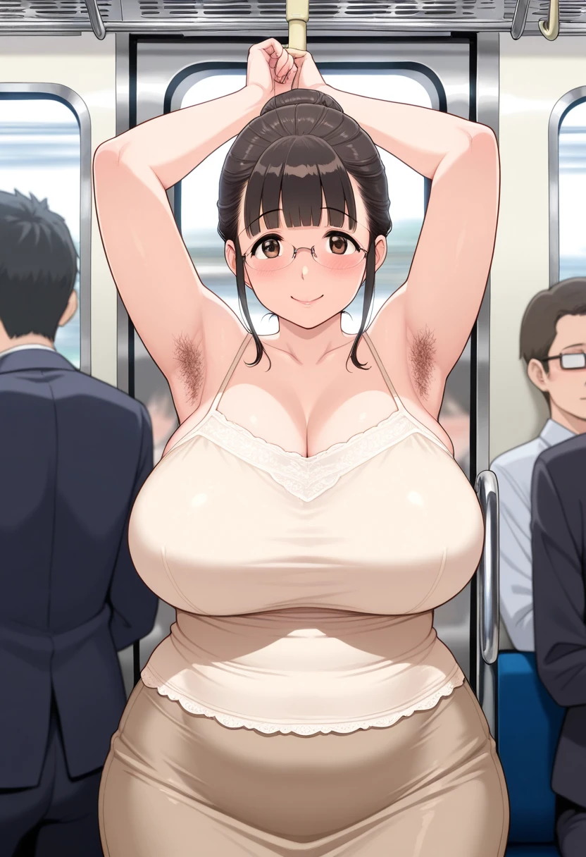 crowded train、One Woman、Cute Woman、A large number of passengers、Thick thighs、Best image quality、High resolution、masterpiece、super high quality、Pink Bra、Pink Panties、Big Ass、Large Breasts 、Blushing、4K quality、Reached orgasm、Wearing black knee socks、Heavy breathing、From directly below、from directly below、, 1girl, arm up, 1man, {{{man put hands on girl’s crotch}}}, train interior, crowded, weep face、(Positive prompt)
(1 girl)++, (masterpiece)+++, (best quality)+++, (ultra cute kawaii)+++, love live!, anime colored, , tears, (steam)+++ , be molested ,feigned ignorance, wearing blazer whiteshirt ,checked skirt , (turn up a shirt), misaligned bra ,arched back, crowded train, (many man standing behind girl )++, dynamic pose, Dynamic hand movements, (breast grab)+++, man's arm grabbing a girl's tits, (frying hands), (floating hands), (grabbing from behind),Skirtlift