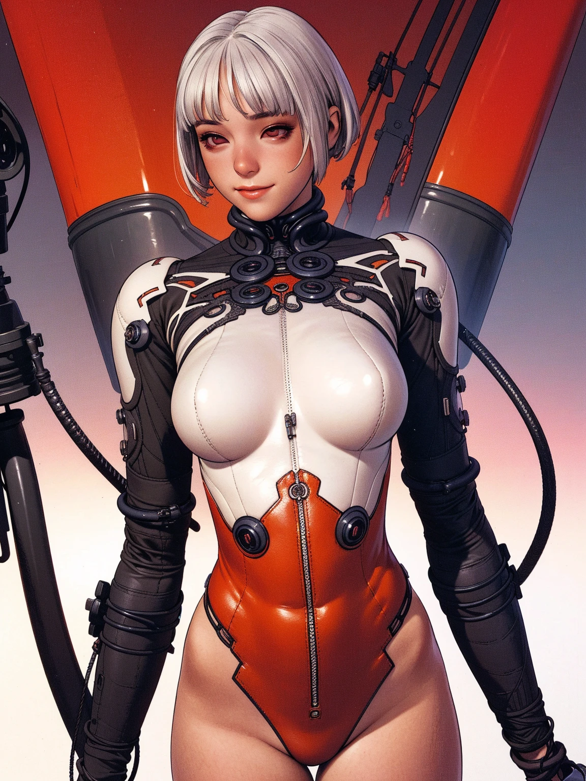 (((Brigitte Nielsen))), (((back view))), (((perfect ass))), ((( soldier suit ))), (((white short haircut))), (((Russian girl))), ((high collar)), (((red army suit))), (((best qualityer: 1.4))), (Unbeatable masterpiece), (hiper HD),(CG 8k hyper-realistic), (((brave face))), (((breasts big))), (((hyper feminine))), sexly girl, ((( sculptural body ))), (((1 Kizi))), Kizi cibernética de 25 anos com perfectbody,,Beautiful and well-groomed face,muscular body:1.2,solid color detailed jacket, (Head to thigh photos), Complex equipment, green dark,Long pants,Tight clothes are dark,With white stars and off-white stripes,,,,,Armor Metal Electronic Parts, Poison tattoos ) INFO, Kizi, (((standing alone))), pirralha violent, ((())), sexly, pose de atitude, work of art, post-apocalypse, (((manga style))), bounty hunter, violent, Manic, the way you want, slenderbody, thin but strong, perfectbody, roupa moderna, advanced technology, neon, sleeves with vertical striped pattern, neutral background, (( cowboy shot )). intricate visual