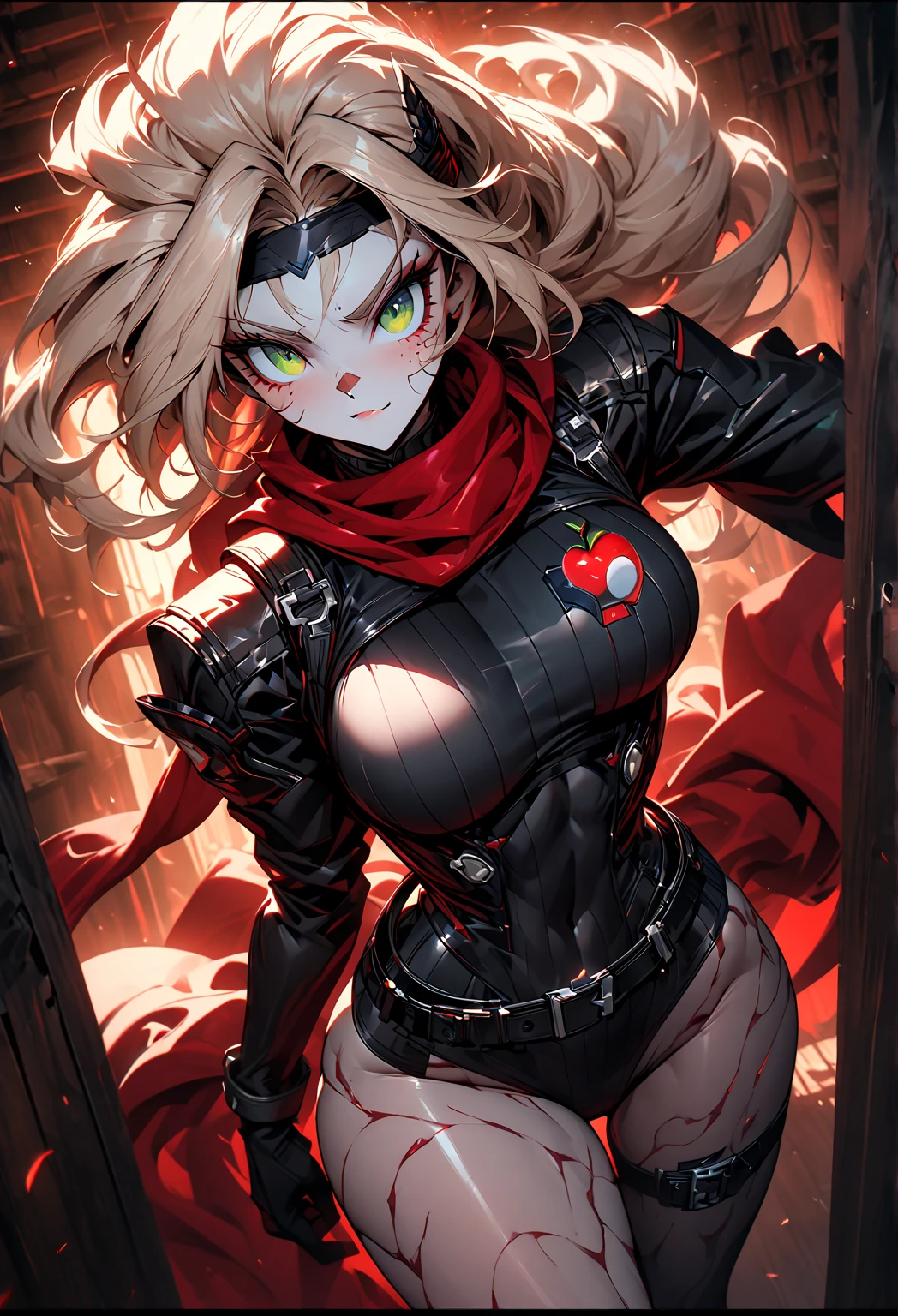 <lora:Masterpiace:0.7> masterpiece, best quality, extremely detailed 8K wallpaper, HDR, detailed face, cowboy shot,
(<lora:add_detail:0.5>, <lora:add_brightness:0.5>, <lora:add_saturation:0.4>, <lora:add_sharpness:0.4>),
1girl, ((school uniform)), blonde hair, red eyes, ( twin drills ), ((evil grin, evil eyes, stare)),
(((holding knife, blood on face, blood on breasts))), cleavage,