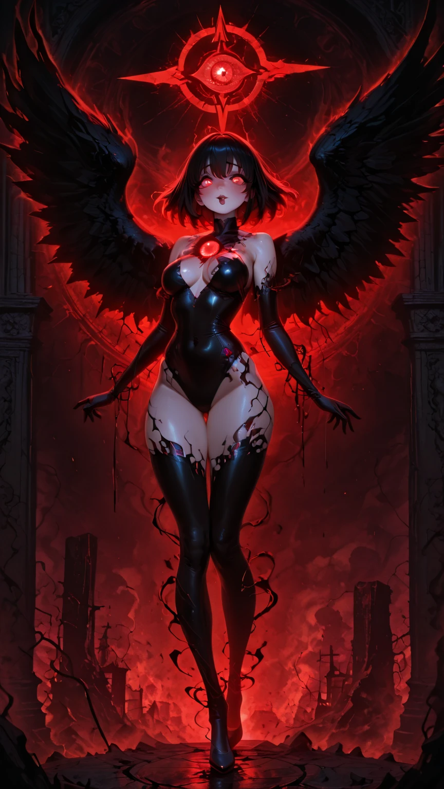 siren woman short hair tomboy, standing sexy with glasses, and white wings, Blue setting, movement pose, fully body, perfect hands