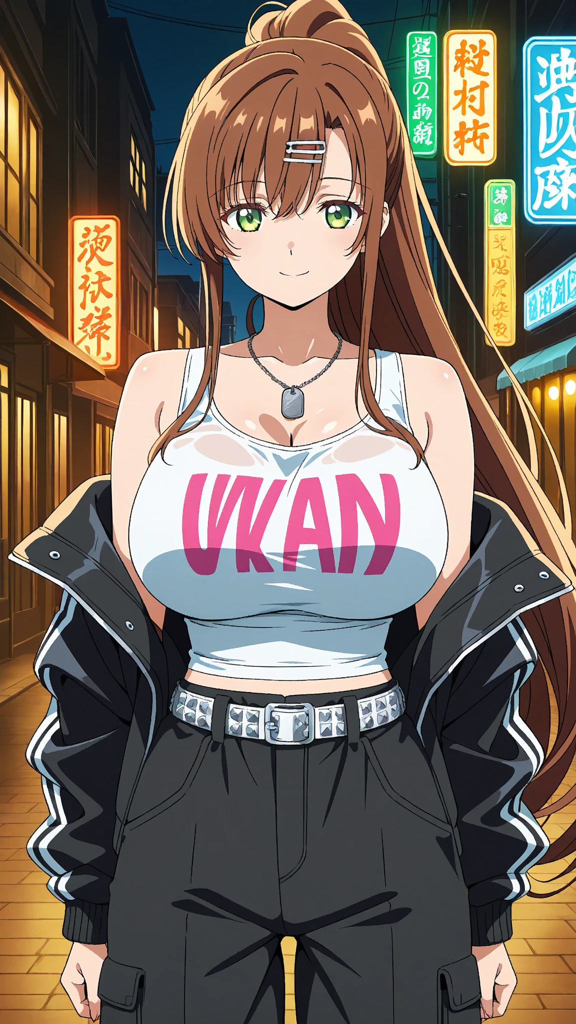 masterpiece, best quality,  full body,Motorola
1girl, bangs, black choker, black necktie, blonde hair, blue skirt, blush, bracelet, breasts, choker, clothes around waist, collarbone, collared shirt, cowboy shot, dress shirt, ear piercing, eyebrows visible through hair, gradient hair, grin, gyaru, jewelry, kogal, long hair, looking at viewer, loose necktie, necktie, piercing, plaid, plaid skirt, pleated skirt, red eyes, ring, school uniform, shirt, skirt, smile, solo, white shirt,
street, sky, cherry blossoms, petals,illustration, (magazine:1.3), (cover-style:1.3), fashionable, woman, vibrant, outfit, posing, front, colorful, dynamic, background,  elements, confident, expression, holding, statement, accessory, majestic, coiled, around, touch, scene, text, cover, bold, attention-grabbing, title, stylish, font, catchy, headline, larger, striking, modern, trendy, focus, fashion,