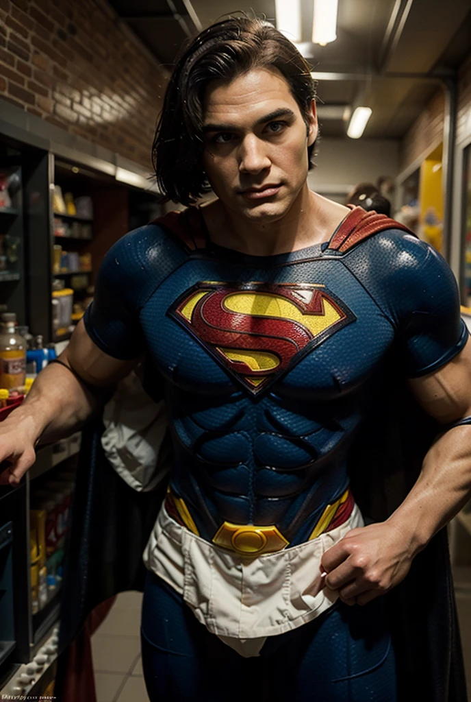 supermen barbudo de corpo todo