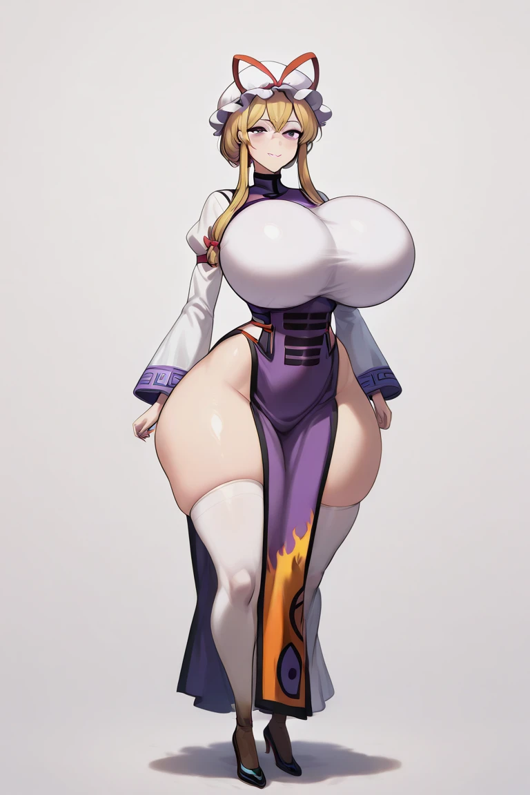 ((Cartoon image of a tall leggy fat woman in a monk's uniform)), tits, tits proportions, big breasts!!, Close-up of lower body, big breasts!, Close-up of intense gesture style, she is plump, round belly, huge breasts in covered sfw, junko enoshima, big breastsを持つ, Full body close-up shot, thick, big breastsを持つ,(smile),,blond hair,cerestiadef,peace sign