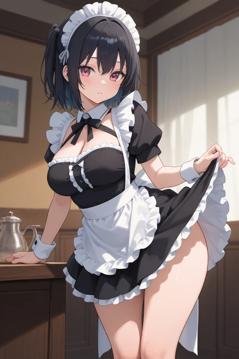 (shylily/(Twich/):1.5),(masterpiece:1.2),(best quality:1.2),(iwanagaskirt:1.2),,(Berets:1.8),
1 Girl, animal_ear, apron, arm_up, armpits, , Ruffles_apron, Ruffles_skirt, Ruffles, Large target_breast, long_hair, Watching_exist_Viewer, maid, maid_apron, maid_headskirt, clothing, wet_skirt, wet_shirt, White_apron, White_Leg clothing, White_Rose, wrist_cuff,