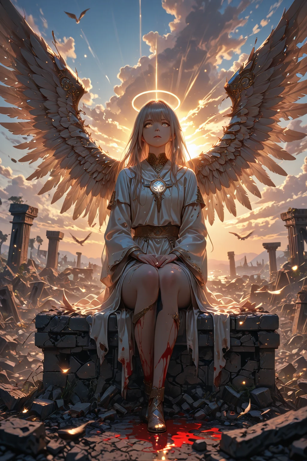 sea of clouds、One girl、Demon Girl、horn、The best smile、((Sit on the clouds))、Sitting cross-legged on the clouds、((Sitting cross-legged on a cloud))、Ride the Clouds、((Lying on a cloud))、((Sleeping on the clouds))、Fantasy art、(((masterpiece))), (best quality), (ultra detail), (very_high_resolution), (large_filesize), (full color)