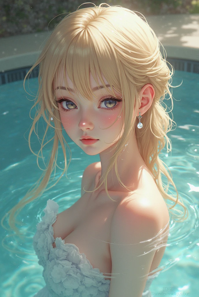 (masterpiece:1.28, Acutance, RAW, Realistic, 真实感: 1.37), realisticlying, softlighting. ( Tiny Girls jumping into the pool:1.2 )、{ Falling | splash water | shout | Luminous water surface | White and Vivid colors }, (under the mesmerizing back lighting), glistening ivory skin, sparkling highlights, Detailed KAWAII face with cute lips, long eyelashes, Delicate lace knitted clothes, Detailed open crotch, Whole Body proportions and all limbs are anatomically accurate . (correct limbs)